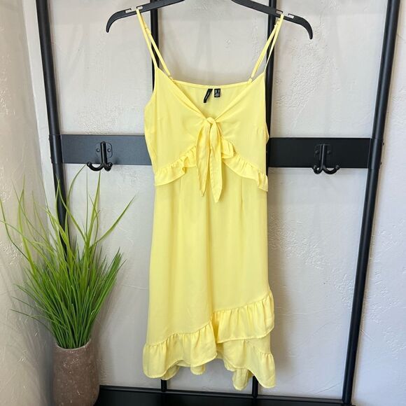 Vero Moda ruffled summer dress yellow size medium - Picture 6 of 16